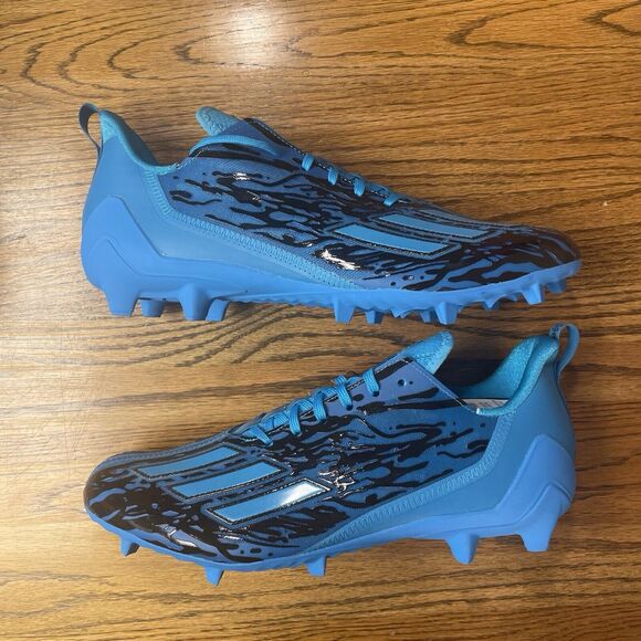 NEW Men\'s Size 13 14 Adidas Adizero 12.0 Poison Football Cleats Cyan Black main image 5